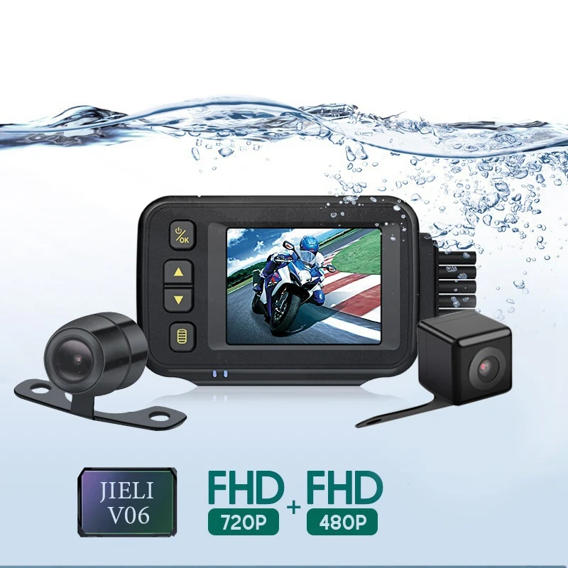 

DHBH-Motorcycle DVR Driving Recorder Dual Camera Motorcycle DVR Front Rear Dual Camera Driving Video Recorder Dash Cam