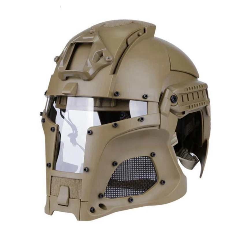 

Military Airsoft Full Face Helmet Protective With Visor Goggles Middle Age Mask Combat Military Paintball CS Full-covered Helmet