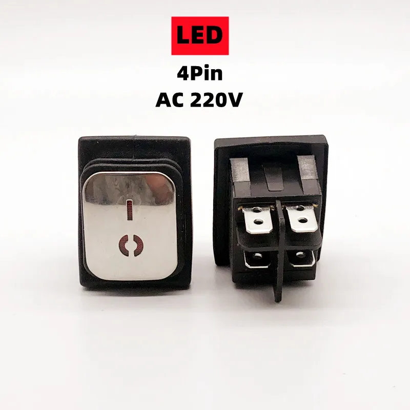 

Кулисный Переключатель KCD4 нержавеющая сталь Водонепроницаемый ON-OFF4/6Pin электрооборудование Переключатель с светодиодный источника питания 16A 250V/20A 125VAC