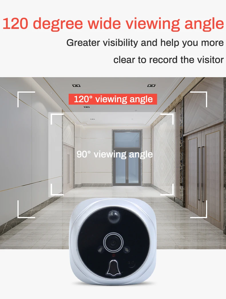 Saful HD 4," цветной экран 3X Цифровой зум визуальный монитор дверная камера 1.3MP 32 кольца с умный дверной глазок видео глаз