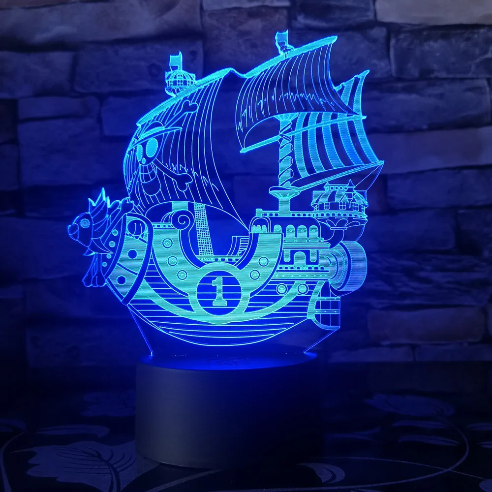 Мультфильм один кусок Miles Солнечная лампа 3d визуальные светодиодные фонари для