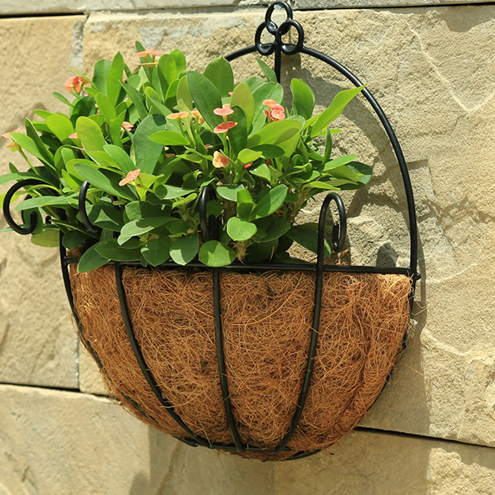 

20/25/30/35/40/45/50cm Hanging Coconut Vegetable Flower Pot Basket Liners Planter Garden Decor Iron Art Crafts May12