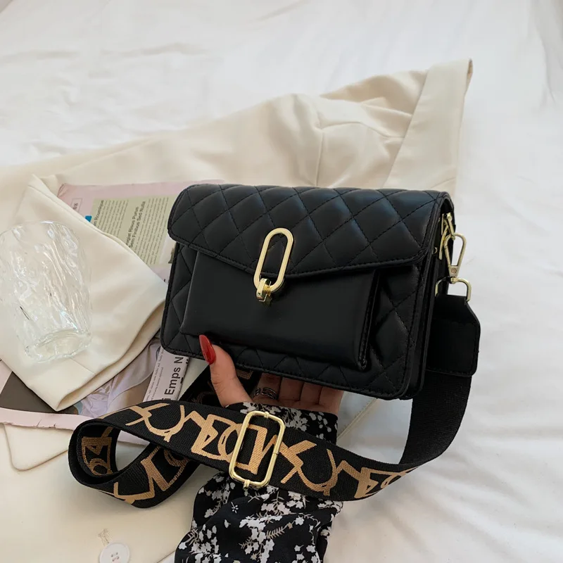 

Womens Handbags 2021 New Fashion Wide Strap Messenger Women's Versatile Shoulder Small Square Bag Purses