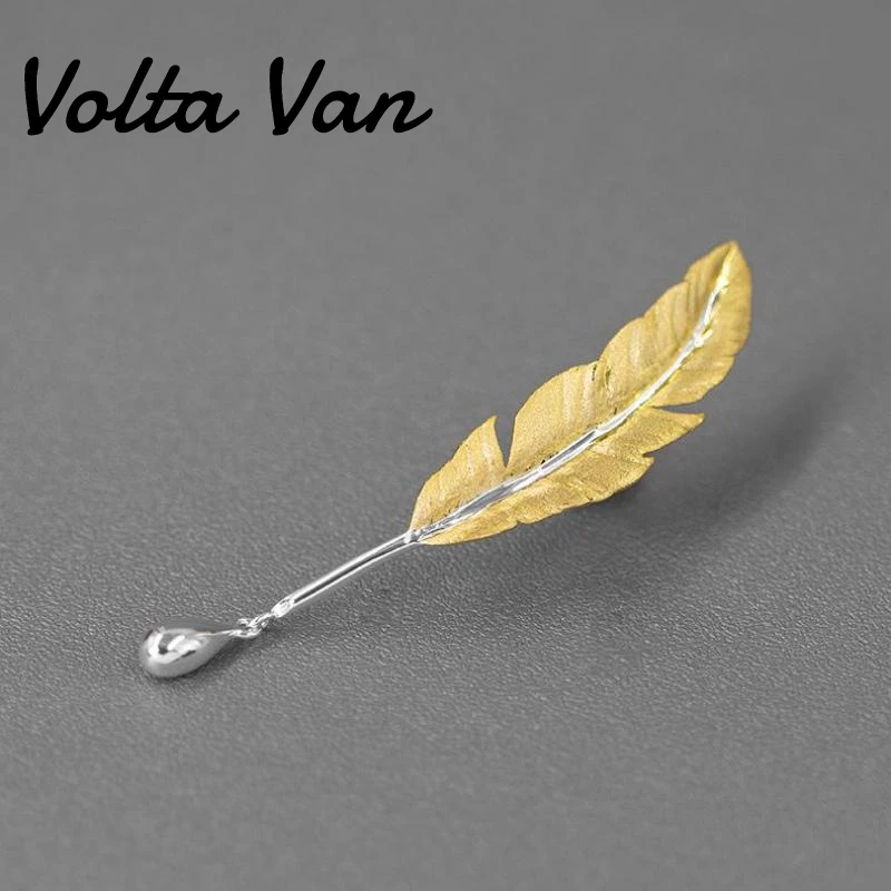 

Volta Van Feather Brooch 925 Sterling Silver Classic Elegant 2022 New Fine Jewelry Vintage Anniversary Party Women Silver Brooch