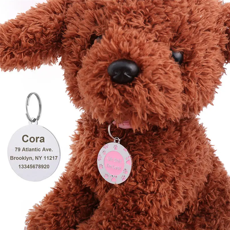 Идентификационная бирка для собак с бесплатной гравировкой именная домашних