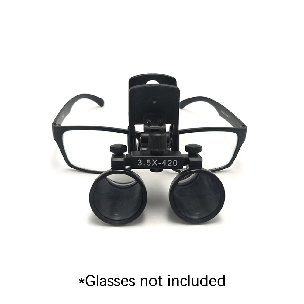 

Dental Loupes 3.5X Binocular Medical Magnifier Large View Dentistry Surgical Optical Glass Lens Dentist Clip Loupe with Clamp