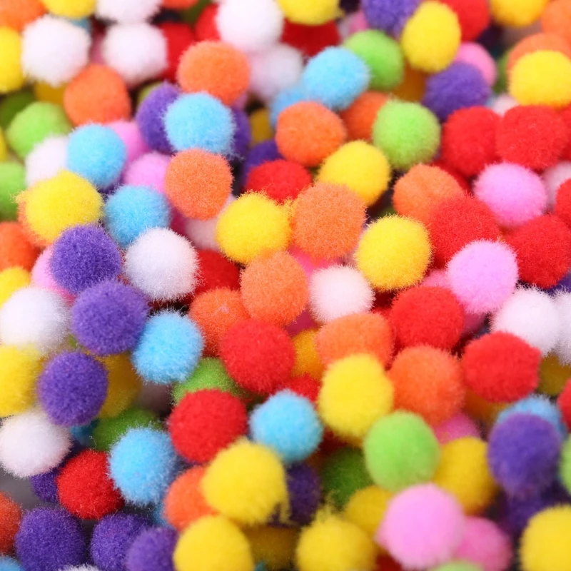 

1000Pcs Soft Round Fluffy Craft PomPoms Ball Mixed Color Pom Poms 12mm DIY Craft L4MC