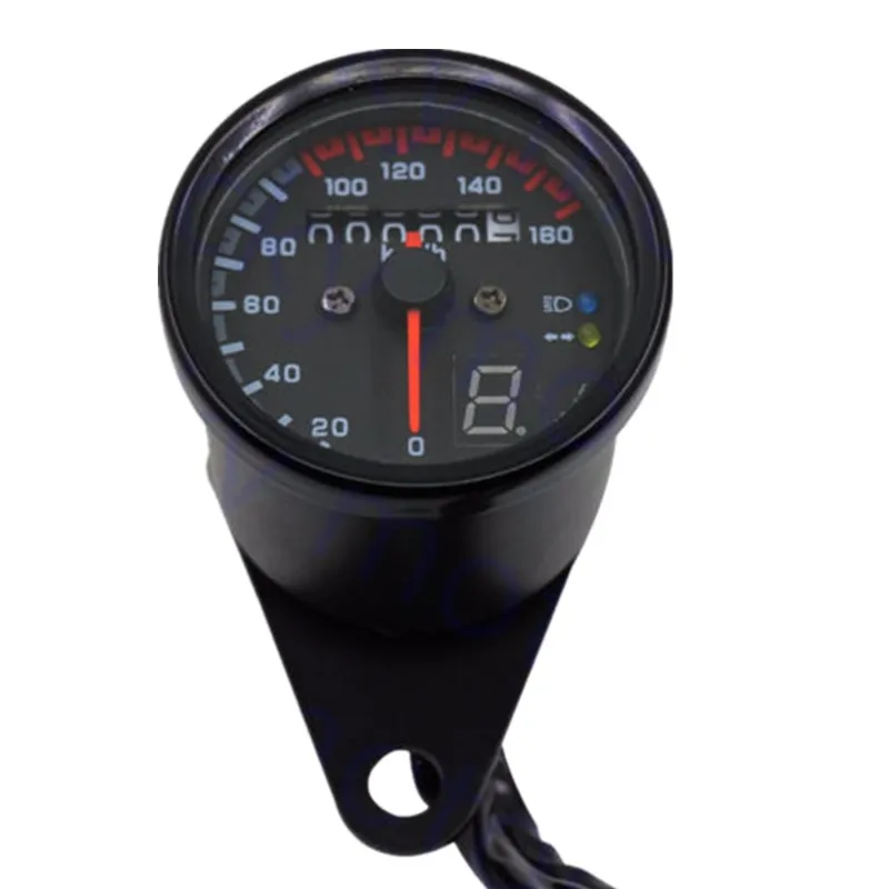 Универсальный черный двойной одометр спидометр со светодиодной подсветкой