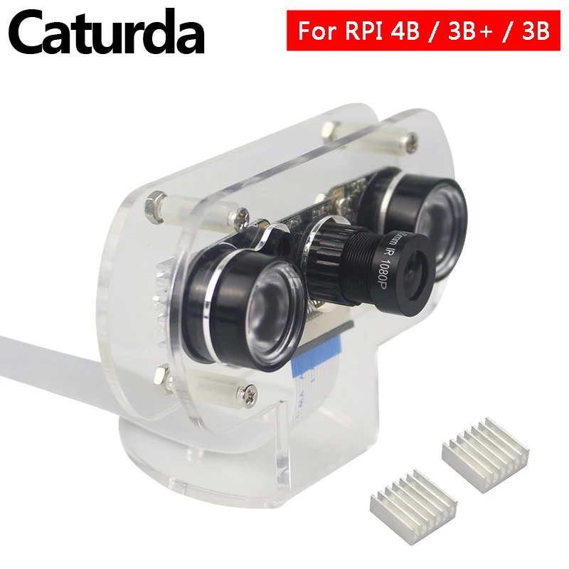 5MP Raspberry Pi 4 Камера Ночное видение 60/130 ° регулируемый фокус + ИК Сенсор светильник