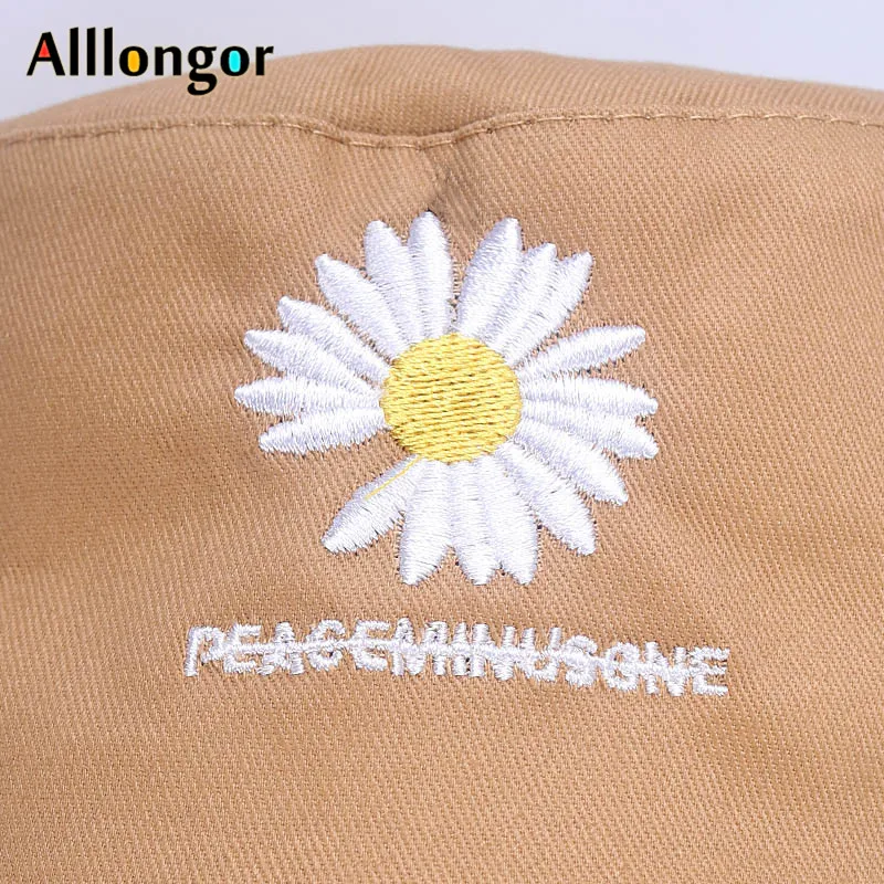 Шляпа-ведро с цветочной хризантемой новая Панама в Корейском стиле вышивкой для