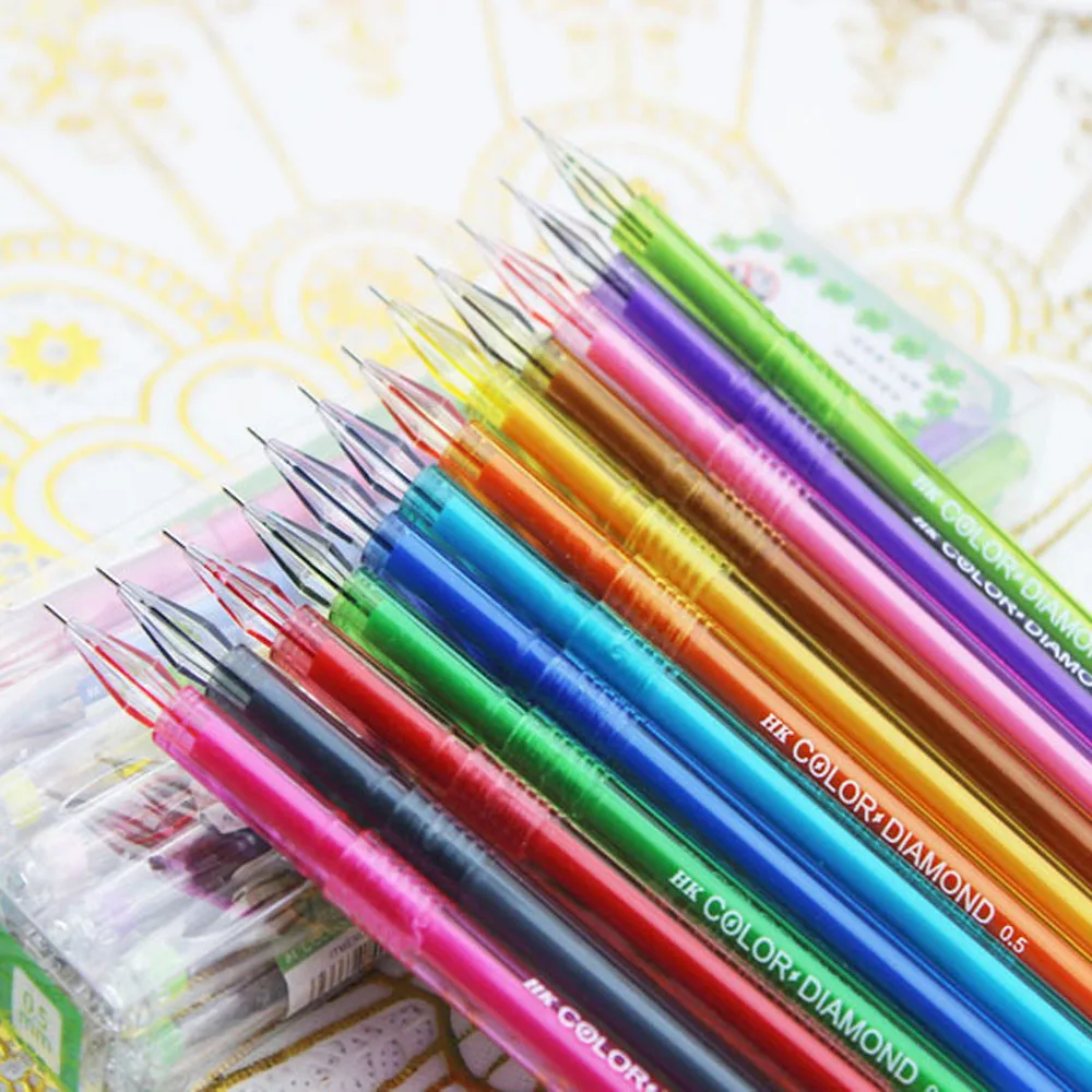 Новинка яркие цвета цветная гелевая ручка набор школьных принадлежностей