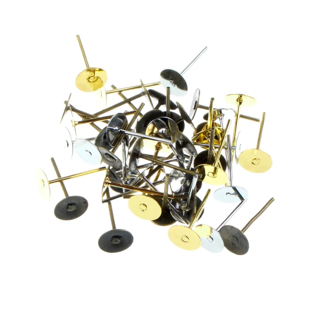 100 шт. серебристые/Золотые/белые K/бронзовые/KC Золотые сережки гвоздики модные для