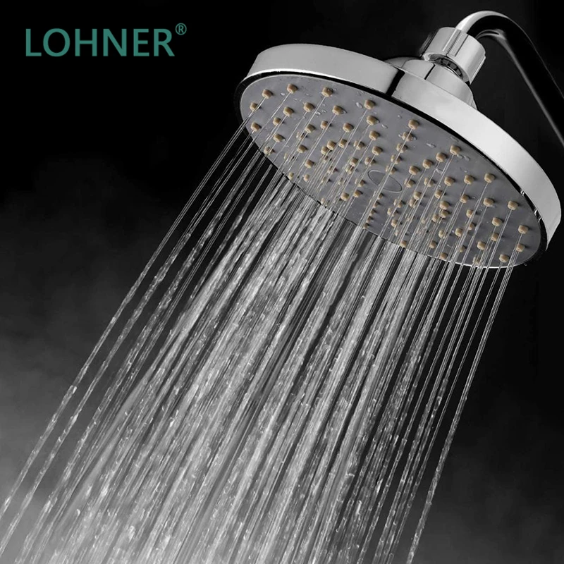 

Lonher High Pressure Rain Shower Head Rainfall Shower Head High Pressure 6 Inch Chrome Fixed Showerhead Anti-Leak Anti-Clog