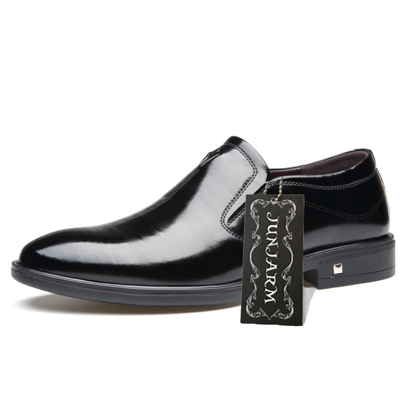 JUNJARM/Новинка 2020 года Сезон весна Модные мужские туфли оксфорды в деловом стиле