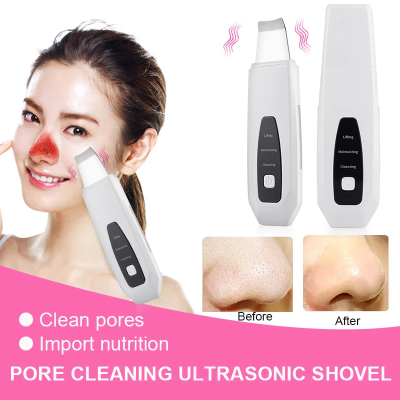 USB Ultrasonic Blackhead Remover Ion Deep Cleaning Skin Beauty Scrubber Peeling Shovel Facial Pore Cleaner Face Lifting | Красота и