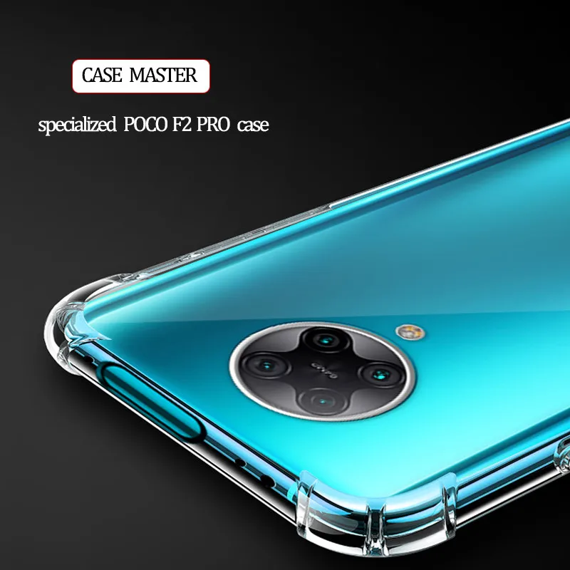 3-in-1 pelicula glass For pocophone poco f2 pro Transparent Airbag Case pocofone Armor BackCover xiaomi poco-f 2-pro | Мобильные