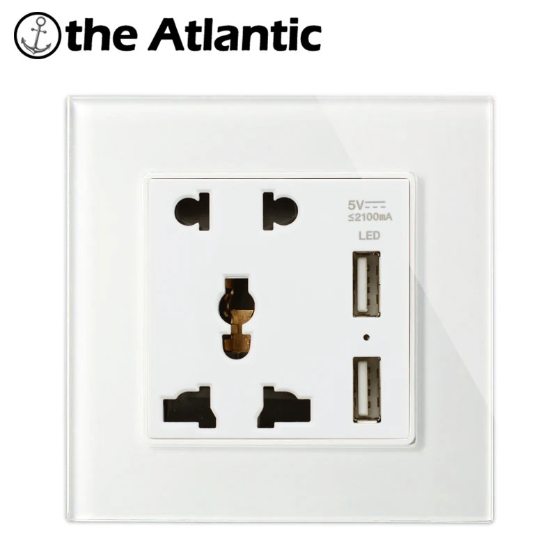 Atlectric универсальная розетка 3 5 Pin настенная с двойным usb портом используемая для