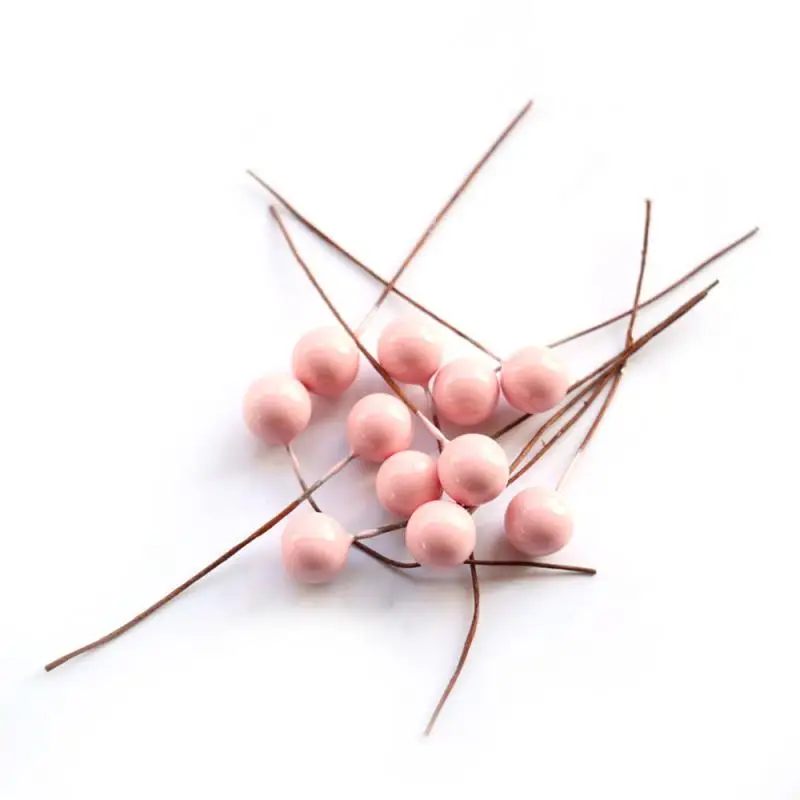 pink 100pcs Рождество 50/100 шт./лот искусственные ягоды яркие красные ягоды дом гирлянда моделирование завод свадебные украшения сада; Прямая поставка - Цвет: pink 100pcs