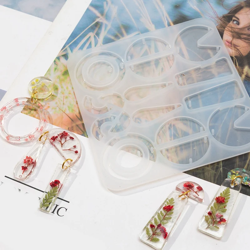 

DIY Crafts Earring Resin Mold Resin Geometric Earring Pendant Resin Silicone Mold Fashion Jewelry Making Tools