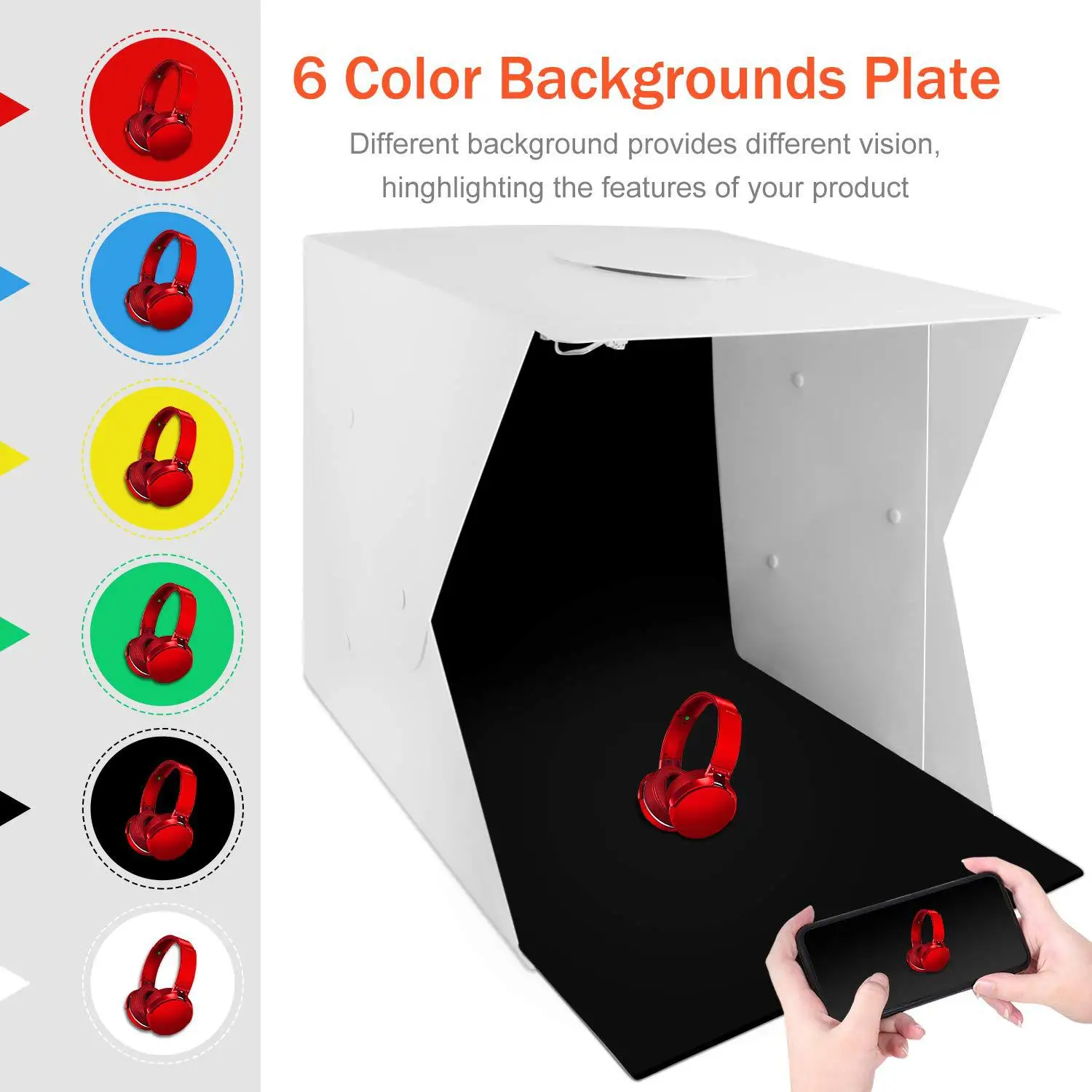 Tabletop Shooting 40cm small studio 4 LED light strip Soft box mini set portable simple photo props | Электроника