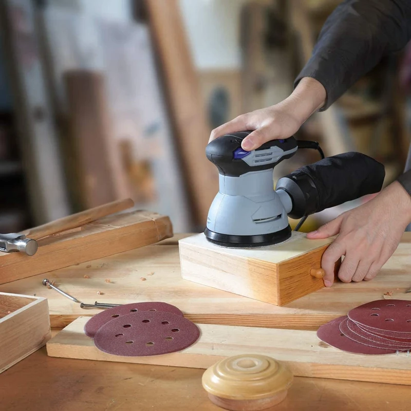 

150Pcs Sandpaper Set,5-Inch 8-Hole Sanding Discs 60,80,100,120,150,180,240,320,400,600 Grits for Ran Orbital Sander
