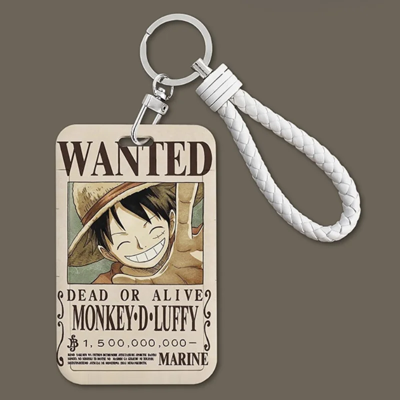 

ONE PIECE kawaii anime figure card cover Keychain toy Luffy Roronoa Zoro Nami action Acrylic card set Key chain toy for kid gift