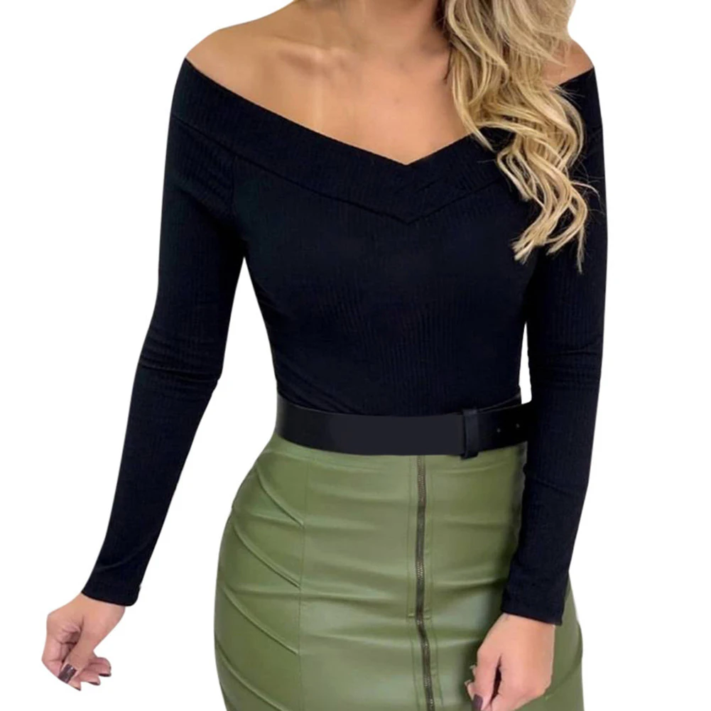 Двойной двенадцати по низкой цене сексуальный женский Однотонный пуловер с v