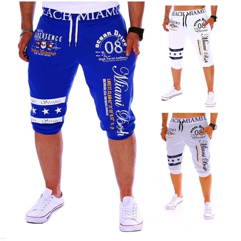 

ZOGAA Men Casual Shorts Clothes Streetwear Joggers Fitness Drawstring Elastic Waist LetterPrinting Mens Short Plus Size XXS-4XL