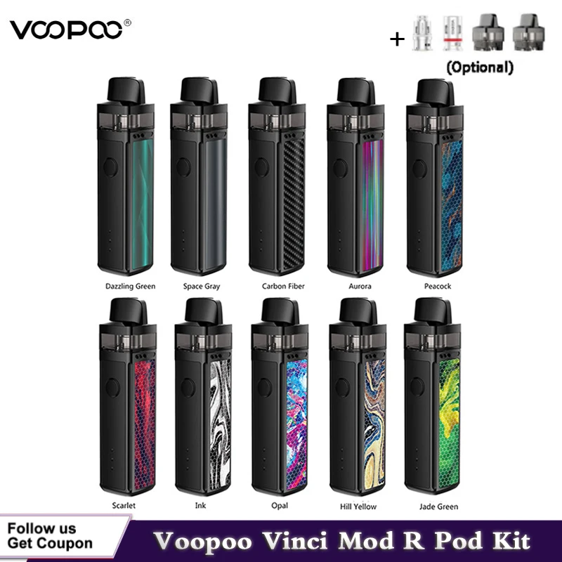 Электронная сигарета Voopoo Vinci R Mod Pod Vape Kit 1500 мАч 5 мл картридж Gene. Ai чип с Pnp катушки