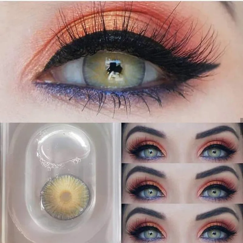 2 шт./пара Нью Йорк серый косметический контактные линзы маленький ученик Цветной