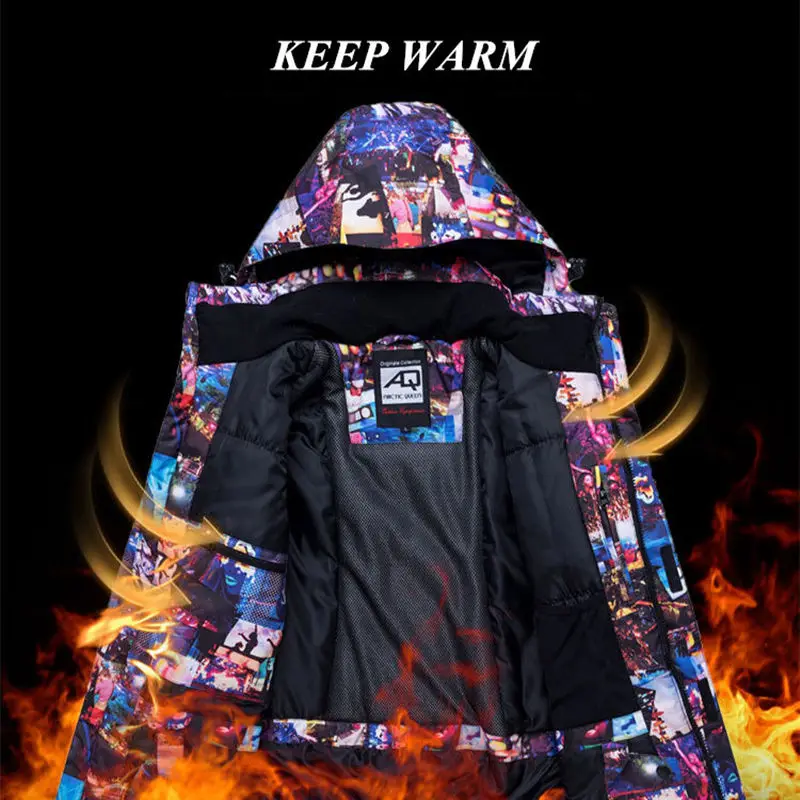 Детский лыжный костюм для мальчиков водонепроницаемая ветрозащитная Толстая