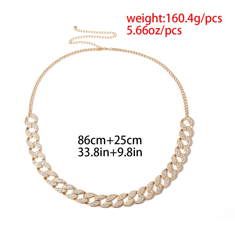 

2020 fashion gold chain belt women waist metal belts for women luxury strass inlaid ketting riem punk cinturon mujer rock hiphop