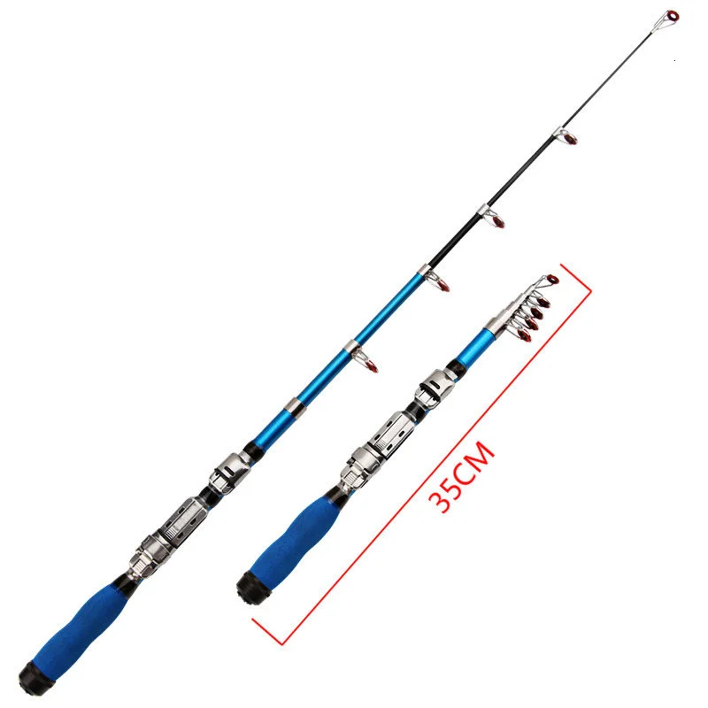 Mini Fishing Rod Spinning Olta Peche En Mer Easy To Carry Telescopic Pesca Mar Travel Varas De Spin | Спорт и развлечения