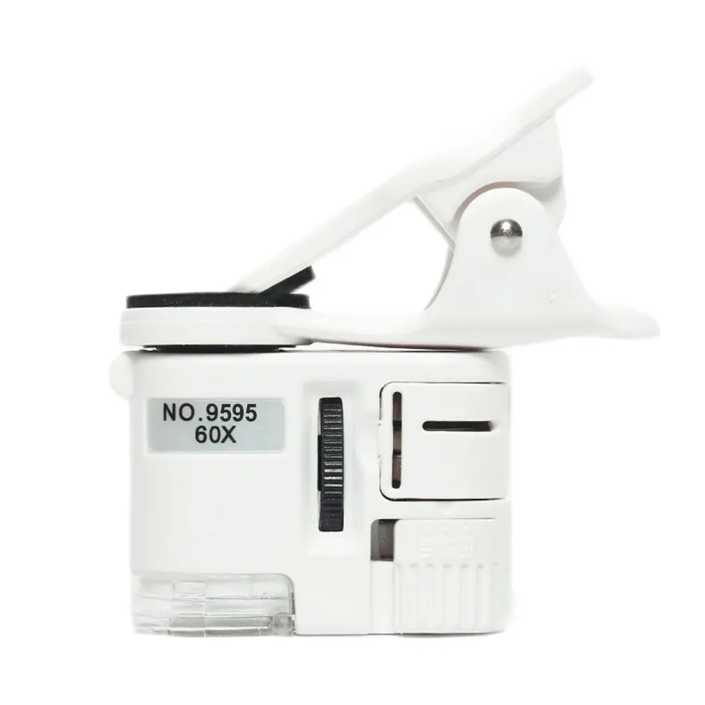 Микроскоп с универсальным зажимом увеличение 60 крат LED подсветка фокусировка
