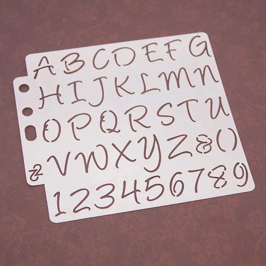 

Letter Stencils, 14.1x13cm, Alphabet Stencils, Lettering Alphabet and Numbers Stencil Template, Bullet Journaling Stencils