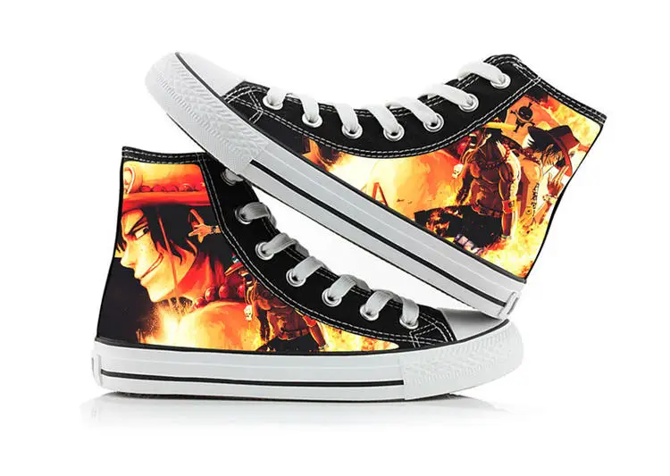 

High-Q Unisex Anime ONE PIECE Luffy Canvas Shoes ONE PIECE Roronoa Zoro 3D Casual Duck Shoes High Flat Bottom Shoes