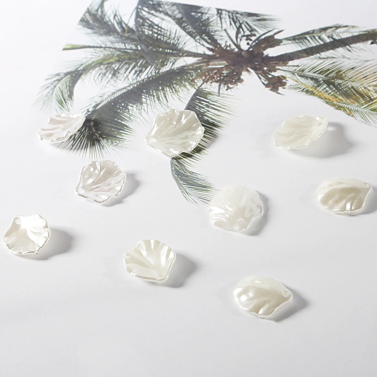 Бусины в форме цветка из АБС-пластика с имитацией жемчуга и ракушек сделай сам