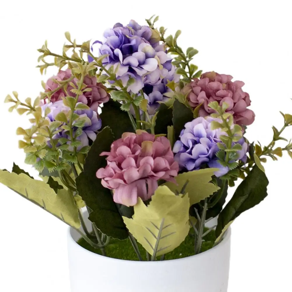 

1Set Simulation Bonsai Hydrangea Artificial Plastic Office Imitation Potted Flower Desktop Decor for Home Balcony Decor Plants