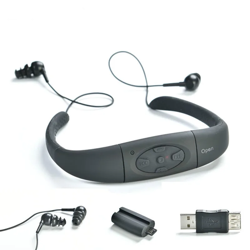 IPX8 водонепроницаемый 8 Гб подводный Спортивный MP3 музыкальный плеер с шейным