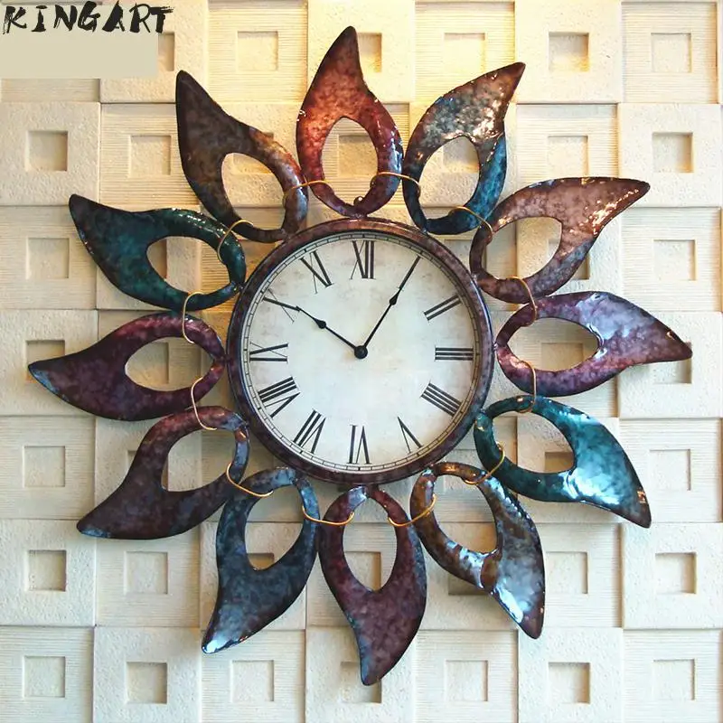 76 см большие ретро цифровые металлические настенные часы домашний декор