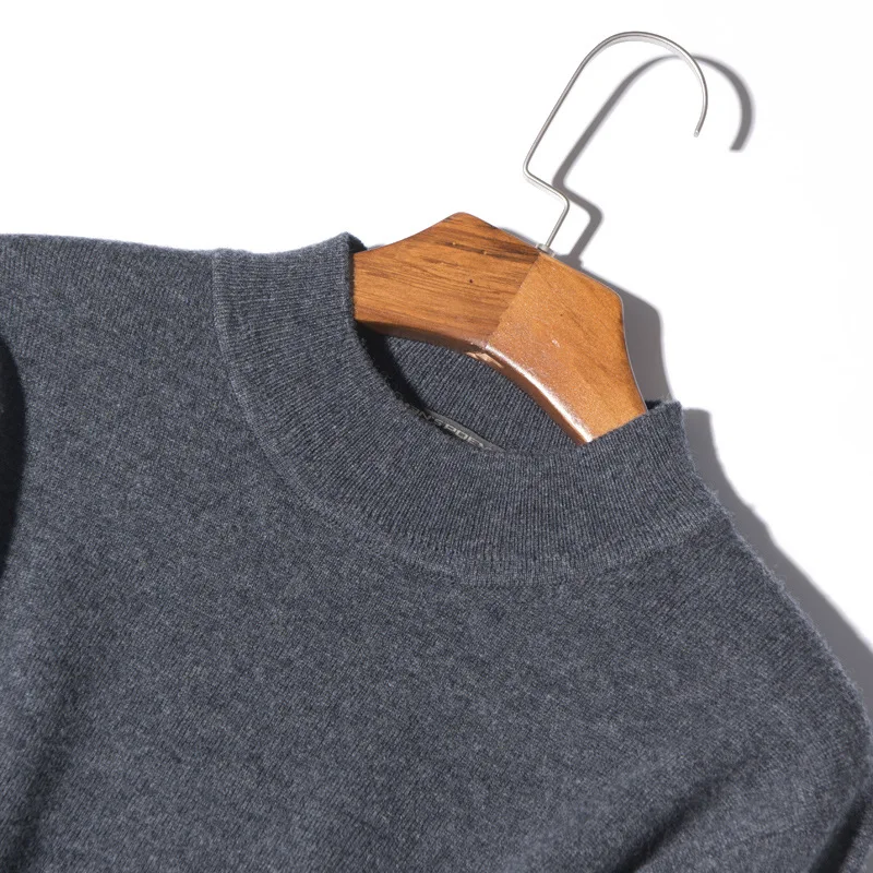 Мужской Повседневный свитер с высоким воротником теплый плотный деловой из 100%