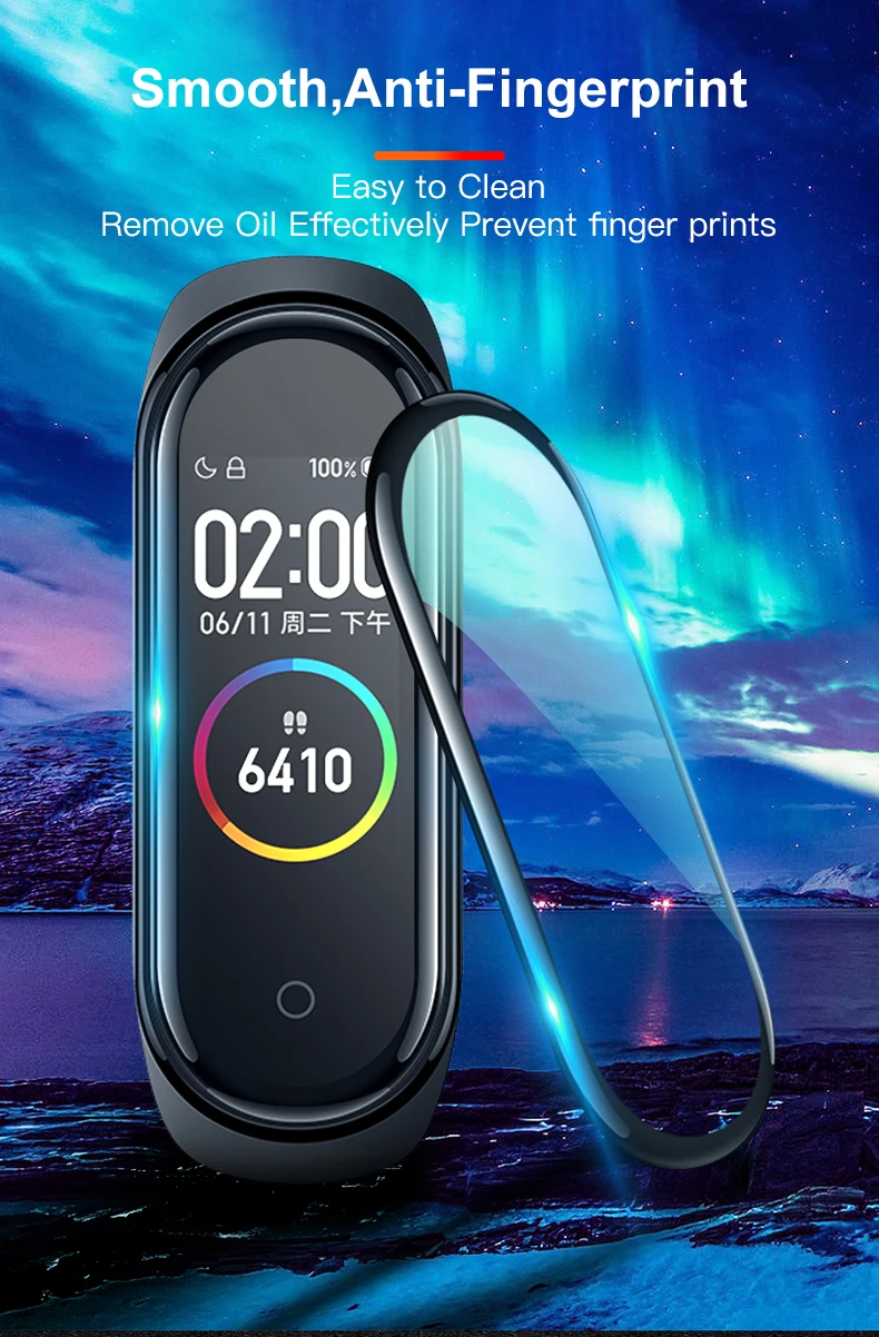 20D Защитная пленка с защитное стекло для xiaomi mi band 4 стекло защита экрана, устойчивая к царапинам пленка mi band 4 полное покрытие, HD mi band 4 пленка