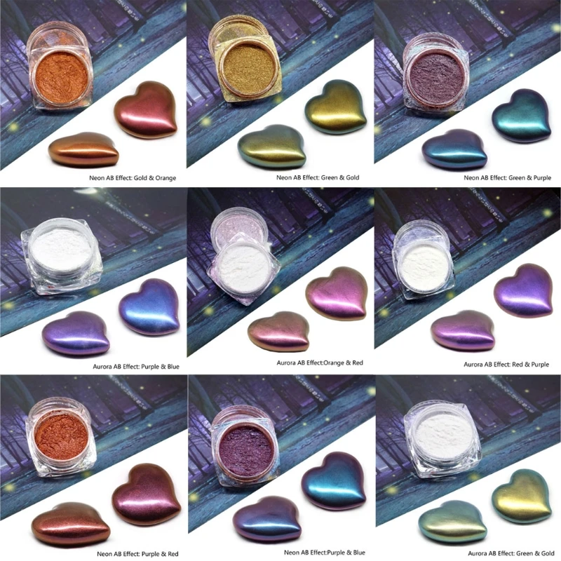 

2021 New 9 Color Resin Chameleons Pigment Rainbow Pearl Powder Epoxy Resin Colorant Dye