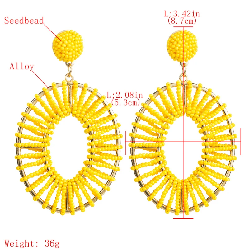 Найти меня богемные ручной работы Цвет бусины Серьги геометрический сплав