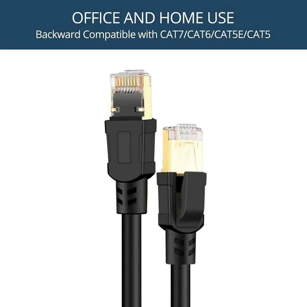 Cat8 RJ45 сети LAN Ethernet Патч свинец плоский кабель 2000 МГц для ПК Шнур провода Мужской