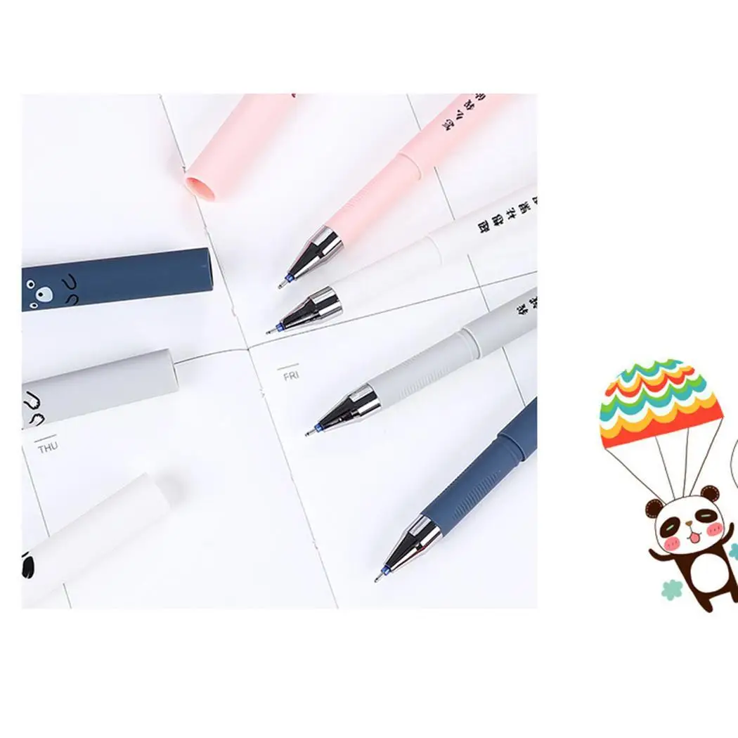 Красивый рисунок панды стираемая нейтральная ручка синяя черная мультяшная 14 5 0