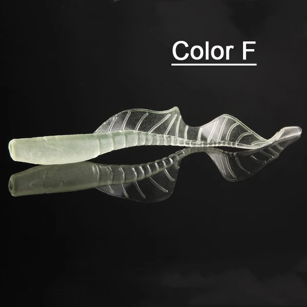color f 10 шт./упак. 65 мм 1,7 г Гибкая мягкая рыбальская приманка-личинка с длинным хвостом искусственный червь крючок для рыбной ловли 7 цветов рыболовные приманки - Color: color f
