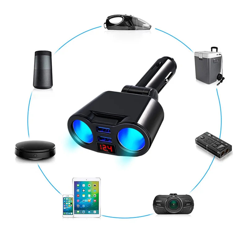 Автомобильное зарядное устройство разветвитель двойной порт 3.1A адаптер питания