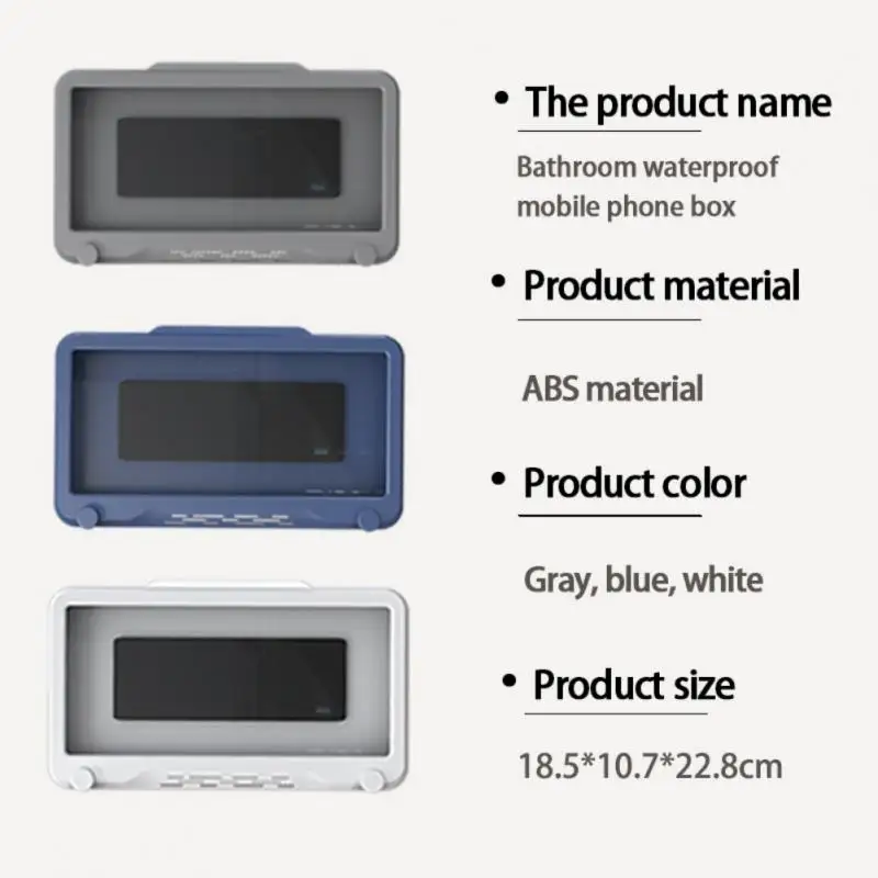 phone case holder touch screen bath kitchen office wall mounted hole free waterproof mobile phone box bracket home organizer free global shipping