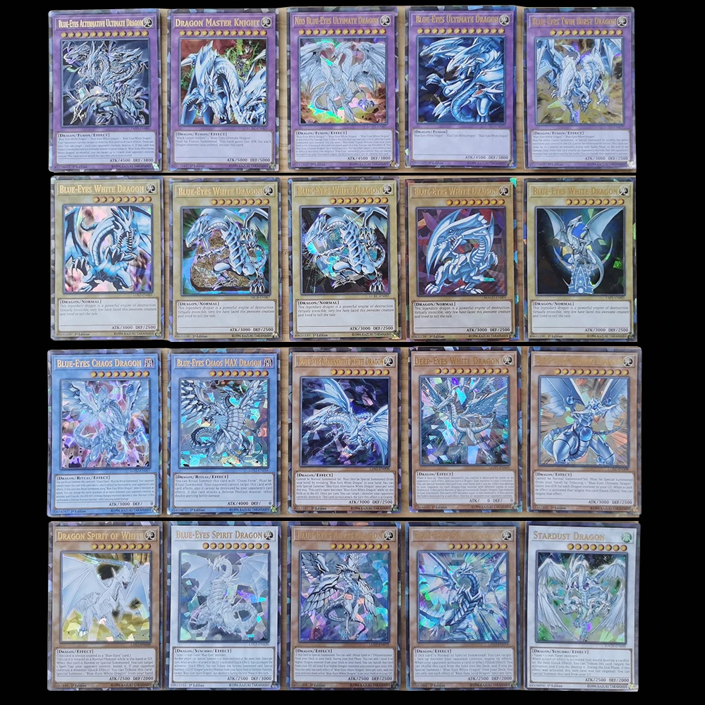 Yu Gi Oh-cartas de Anime japon&eacute;s para ni&ntilde;os, juguete para regalo, 72 diferentes, ingl&eacute;s, drag&oacute;n gigante, soldado, Sky Dragon Flash, 72 Uds.-0
